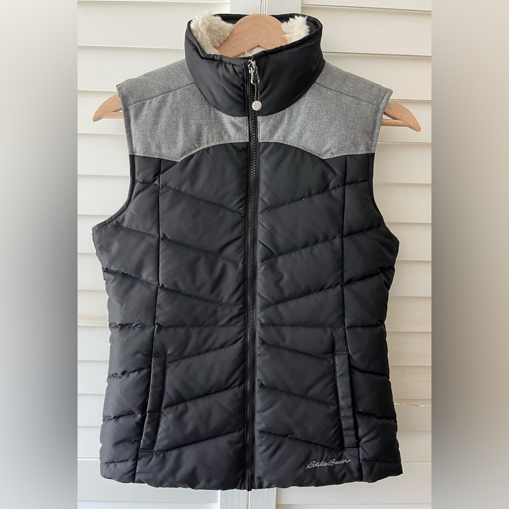 Eddie Bauer EB650 Down Filled Sherpa lined Vest Size XS